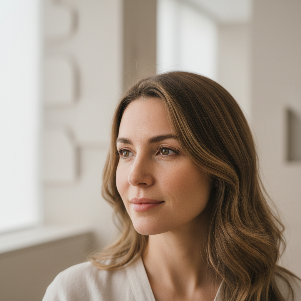 Close-up portrait of a woman's under-eye area in a Seoul aesthetic clinic