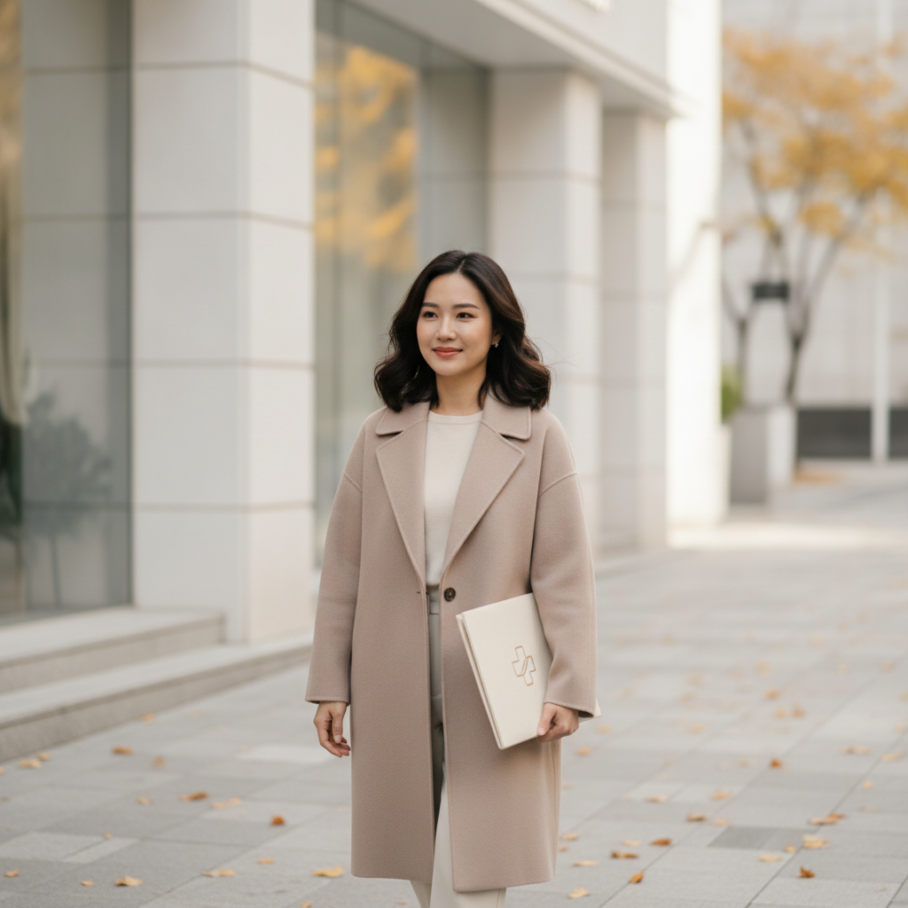 A Thai woman walks a Cheongdam street after a Seoul plastic surgery consultation