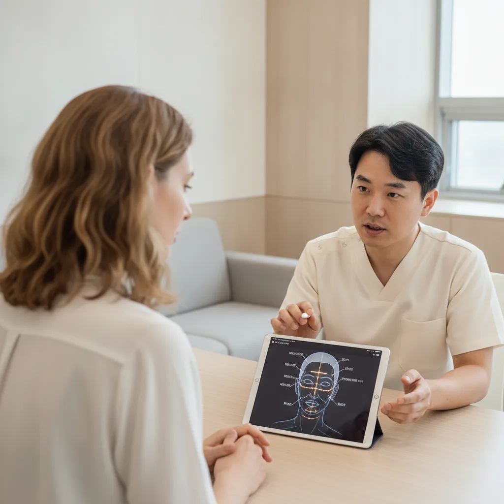 Patient consultation at a premium plastic surgery clinic in Gangnam Seoul